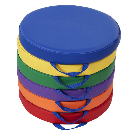靈活學習地板坐墊6件組-彩虹色系 SoftZone Round Floor Cushions, 6-Piece Set - Rainbow Tones