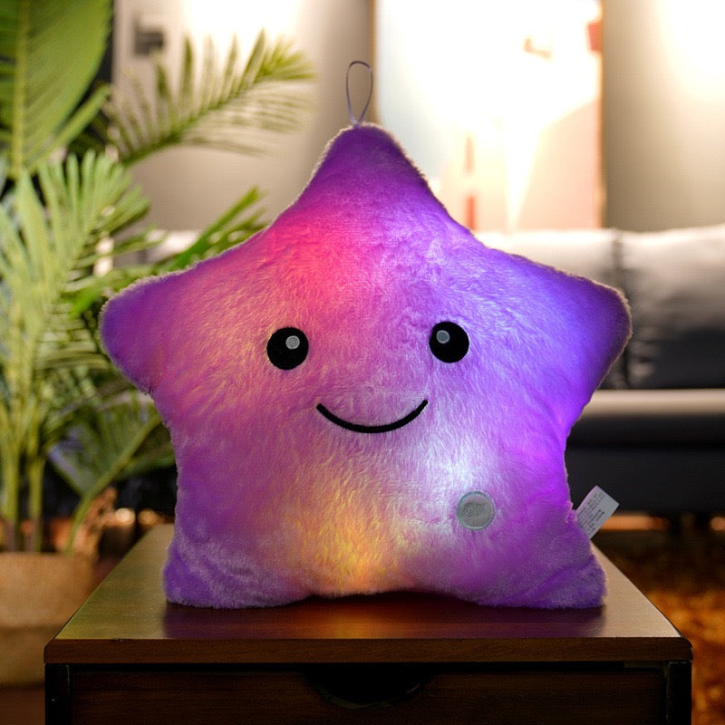 七彩發光五角星毛絨抱枕 Colorful Glowing Star Plush Pillow