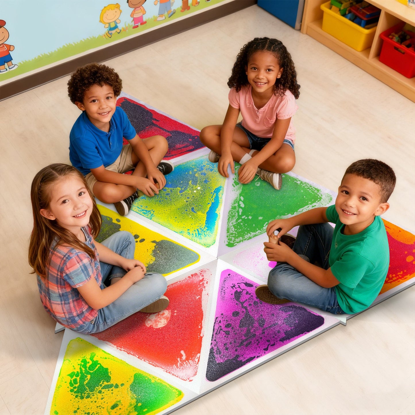 三角形流動液體感官地墊套裝 6入 Triangle Liquid Sensory Floor Tiles Set of 6