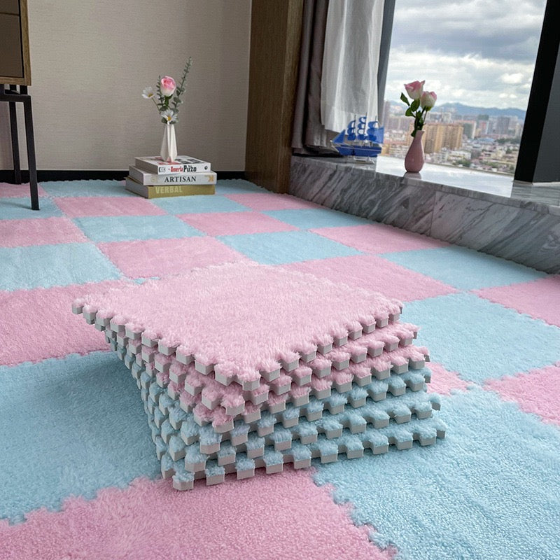 柔軟絨毛拼接泡沫地墊 4塊 Plush Foam Interlocking Floor Tiles 4 pieces