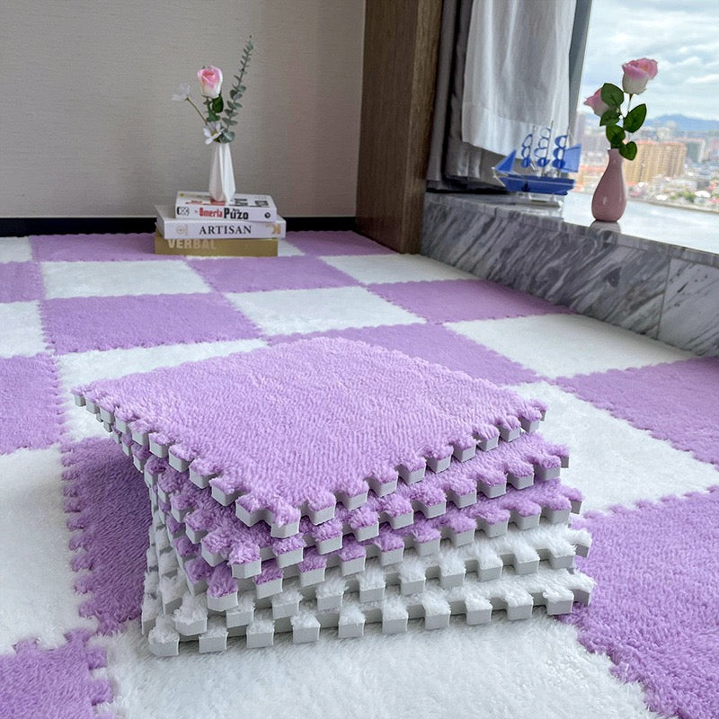 柔軟絨毛拼接泡沫地墊 4塊 Plush Foam Interlocking Floor Tiles 4 pieces