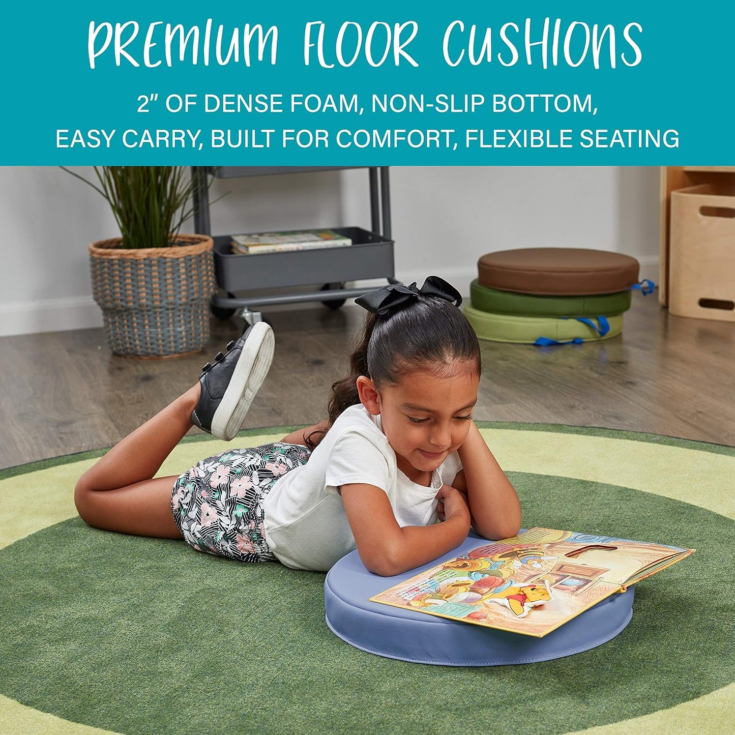靈活學習地板坐墊6件組-大地色系 SoftZone Round Floor Cushions, 6-Piece Set - Earth Tones