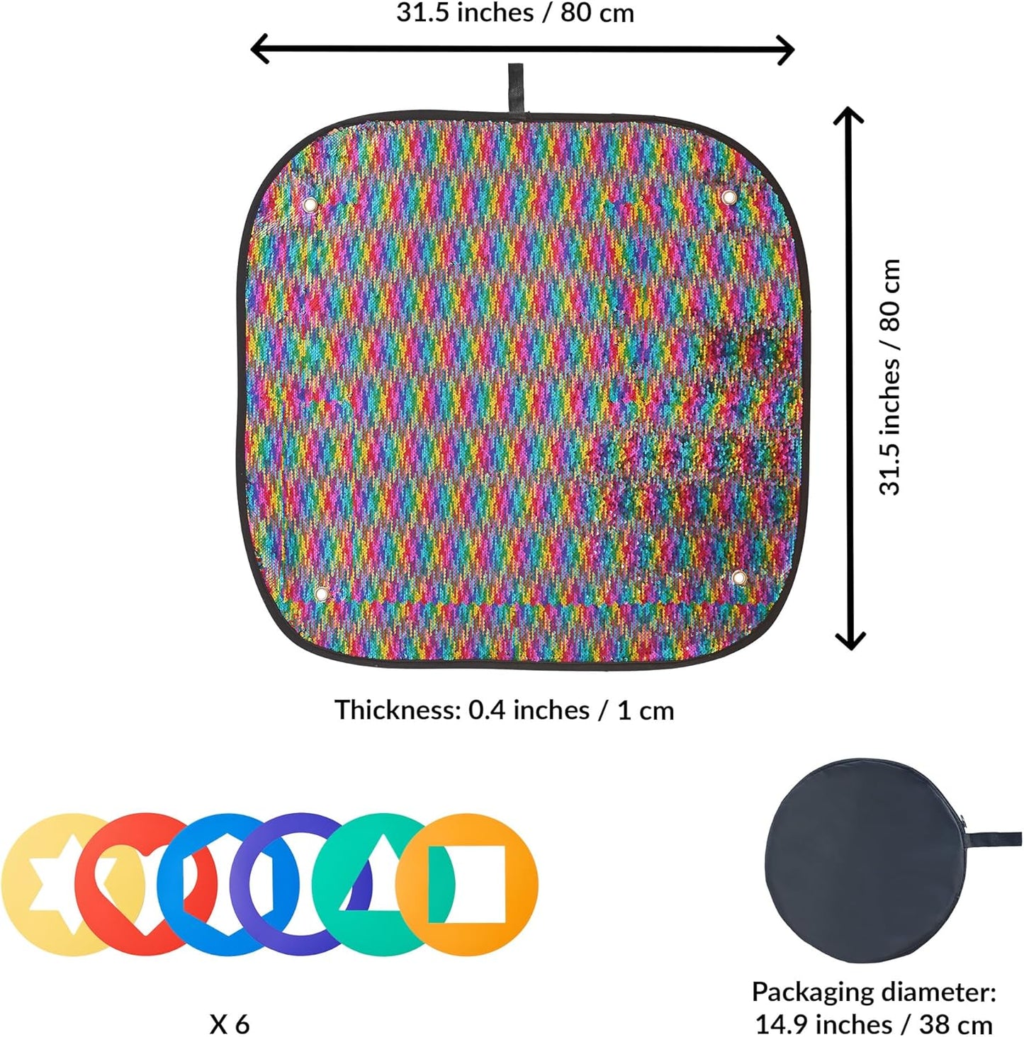 ODOXIA 感雙面翻轉彩虹亮片感官牆 Reversible Rainbow Sequin Sensory Wall Panel