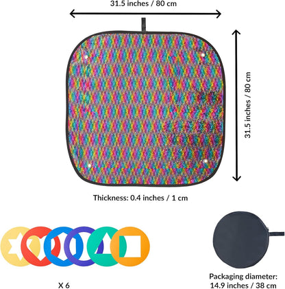 ODOXIA 感雙面翻轉彩虹亮片感官牆 Reversible Rainbow Sequin Sensory Wall Panel