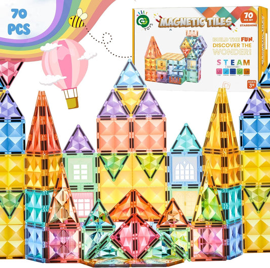 水晶城堡磁力積木 70片 Crystal Fortress Magnetic Tile PCS