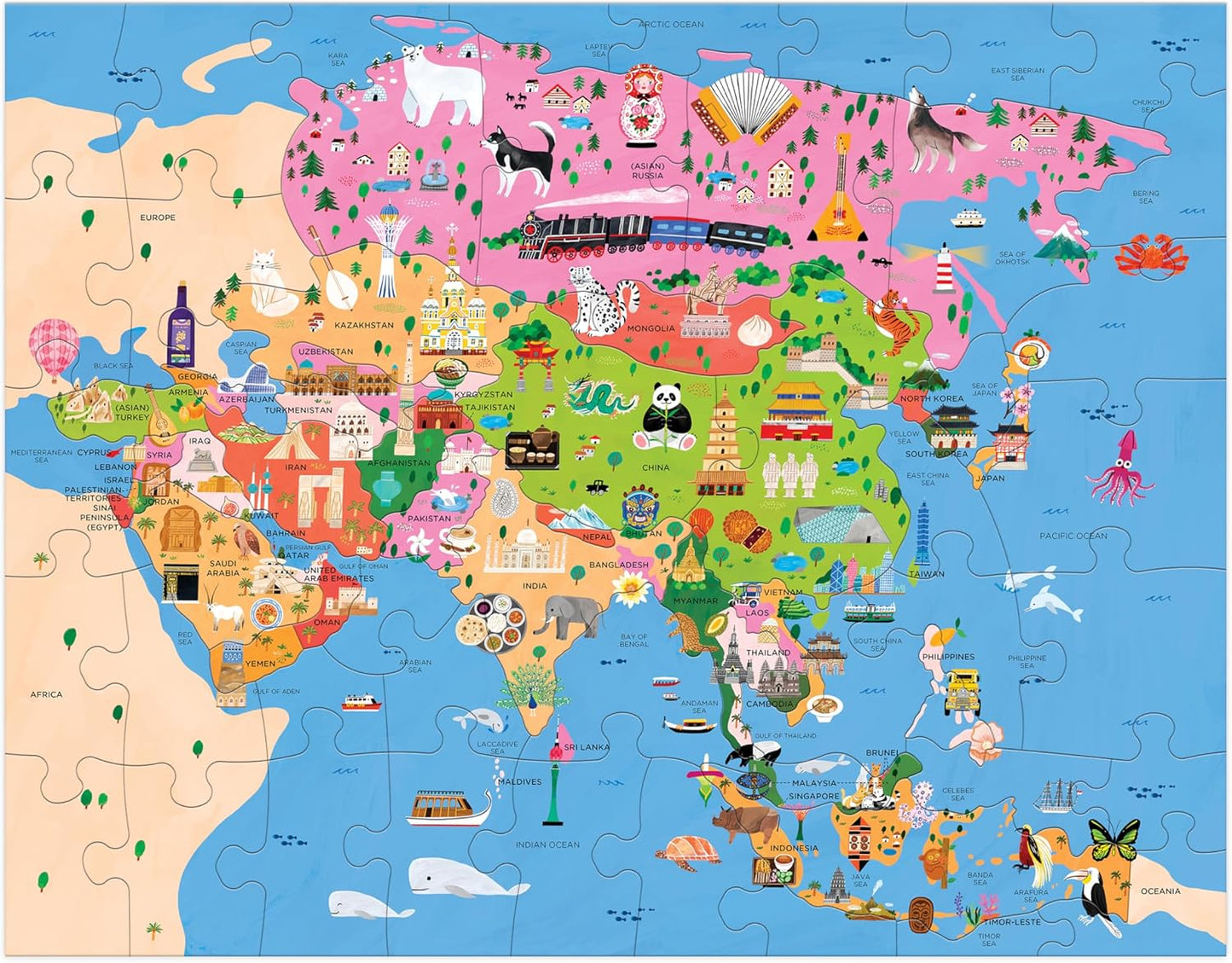 Mudpuppy 亞洲地圖拼圖 Map of Asia Puzzle