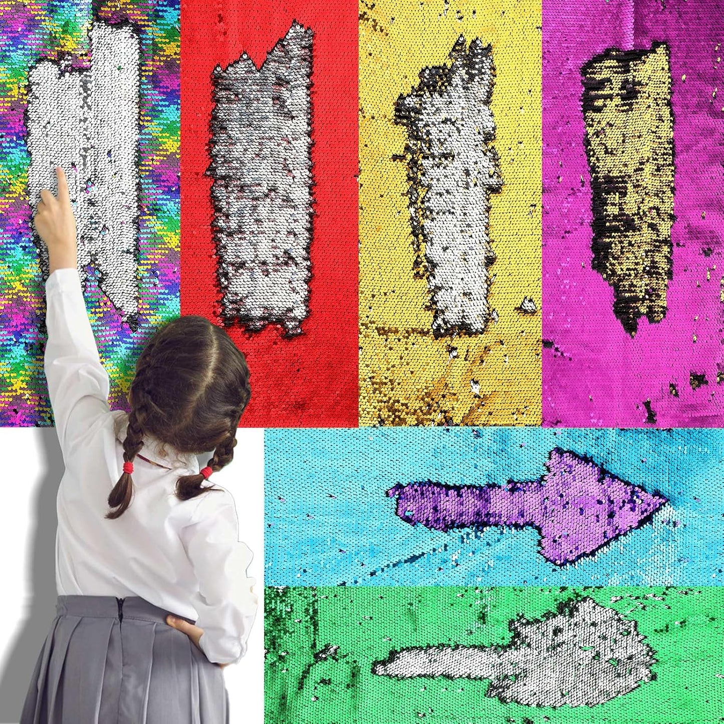 Irenare 6片裝感統亮片牆布 6-Pack Sensory Sequin Wall Panels
