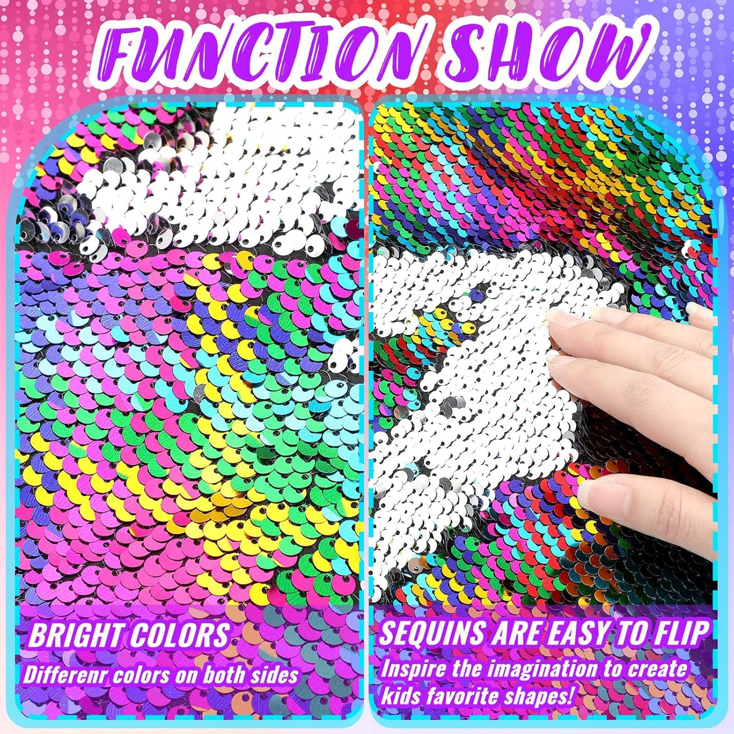 Irenare 6片裝感統亮片牆布 6-Pack Sensory Sequin Wall Panels