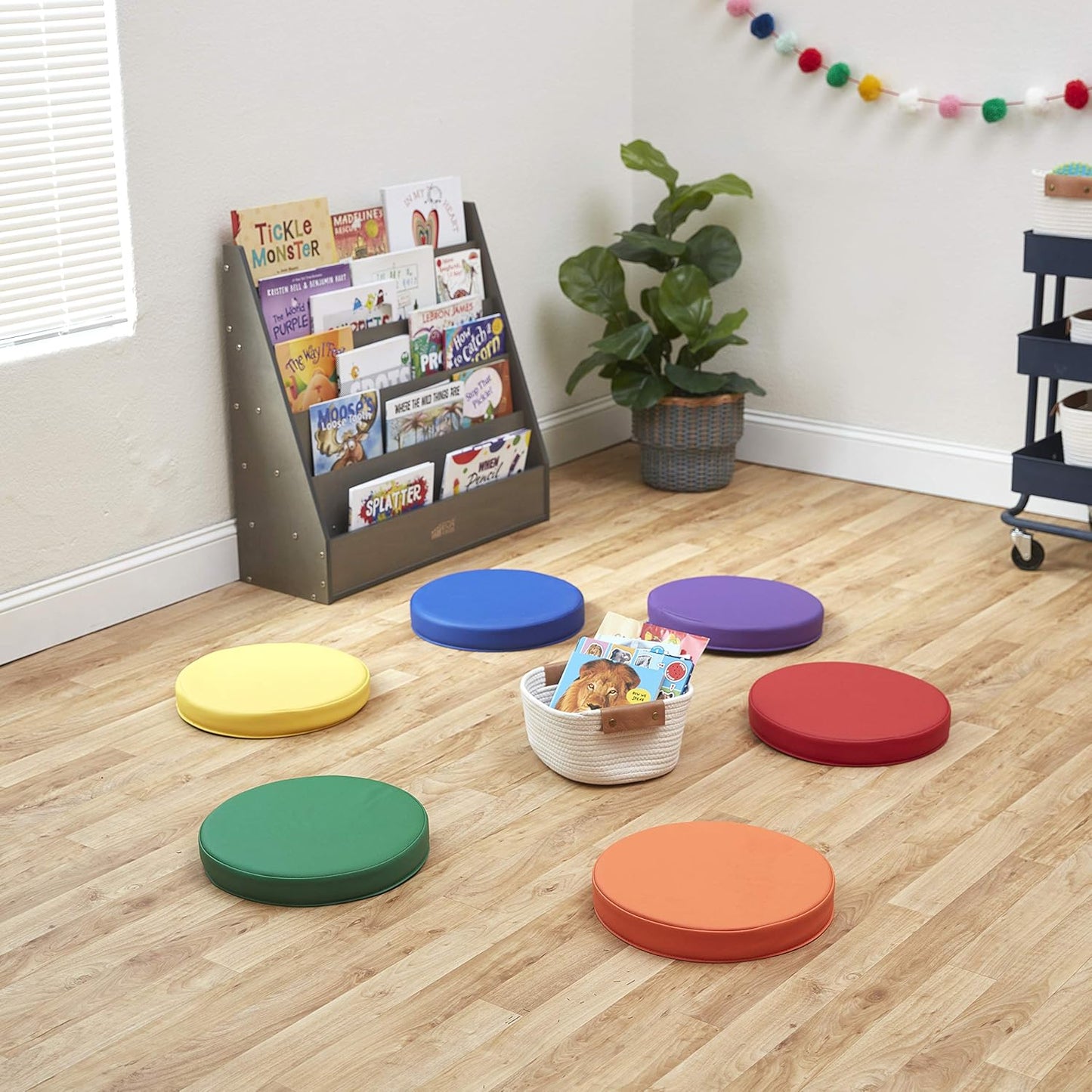 靈活學習地板坐墊6件組-彩虹色系 SoftZone Round Floor Cushions, 6-Piece Set - Rainbow Tones