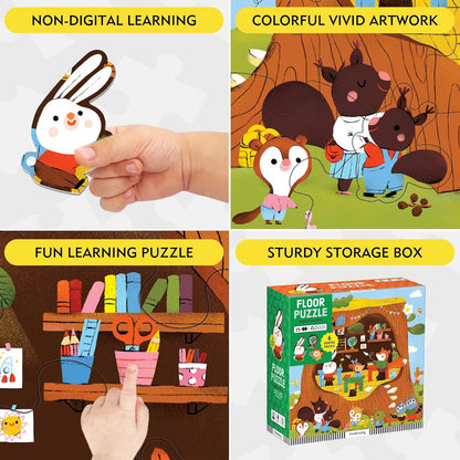 Mudpuppy 森林學校地板拼圖 Forest School Floor Puzzle