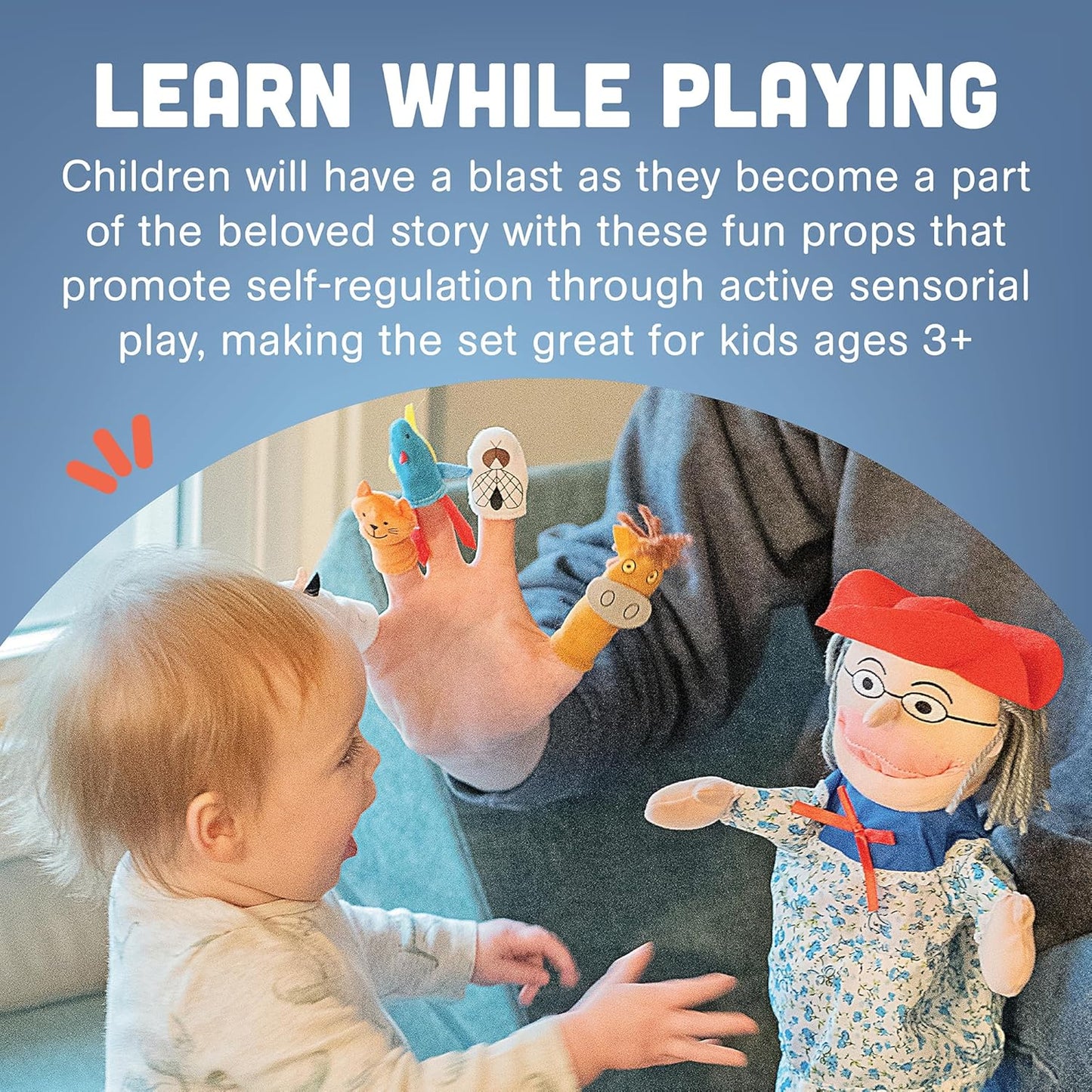 經典故事手偶遊戲組 Classic Story Puppet Set "Old Lady & Animals"