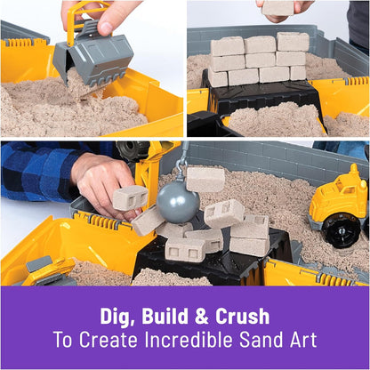 美國Kinetic Sand 工程工地摺疊沙盒遊戲組 Construction Site Folding Sandbox