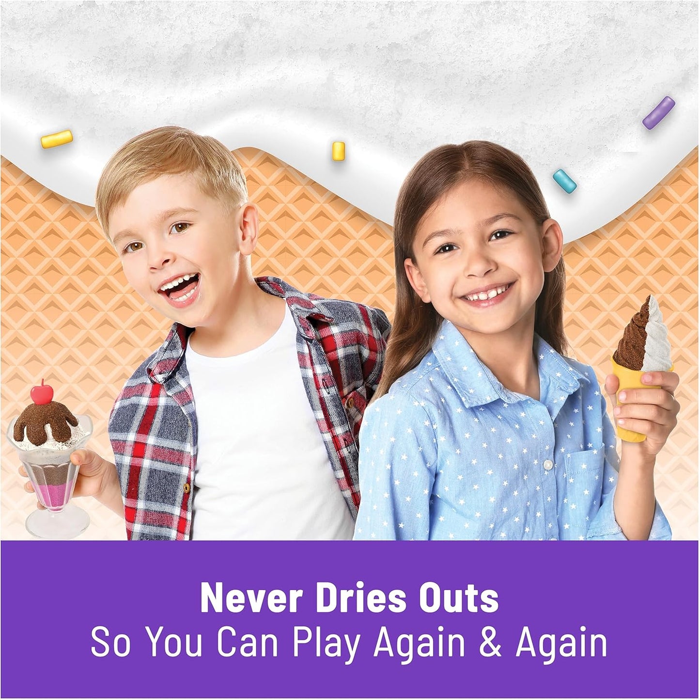 美國Kinetic Sand 香味冰淇淋甜點遊戲組 Ice Cream Treats Playset