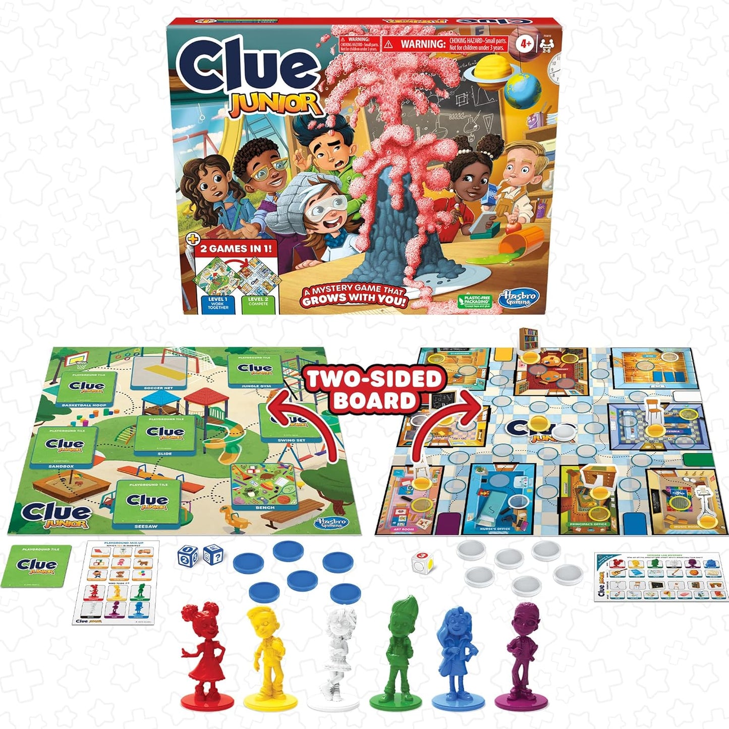 Clue Junior 兒童版 2-6人推理偵探遊戲 校園情境 Mystery Games for Kids School-day