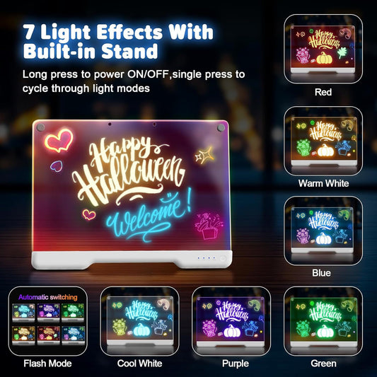 LED 觸控充電式七彩發光畫板 Touch Rechargeable Glow Drawing Board