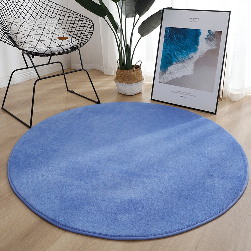 純色圓形地毯 Solid Color Round Area Rug