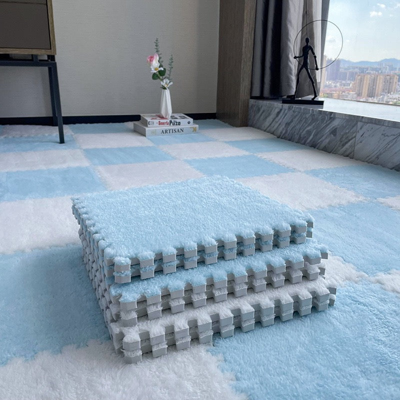 柔軟絨毛拼接泡沫地墊 4塊 Plush Foam Interlocking Floor Tiles 4 pieces