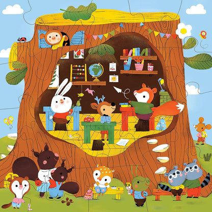 Mudpuppy 森林學校地板拼圖 Forest School Floor Puzzle