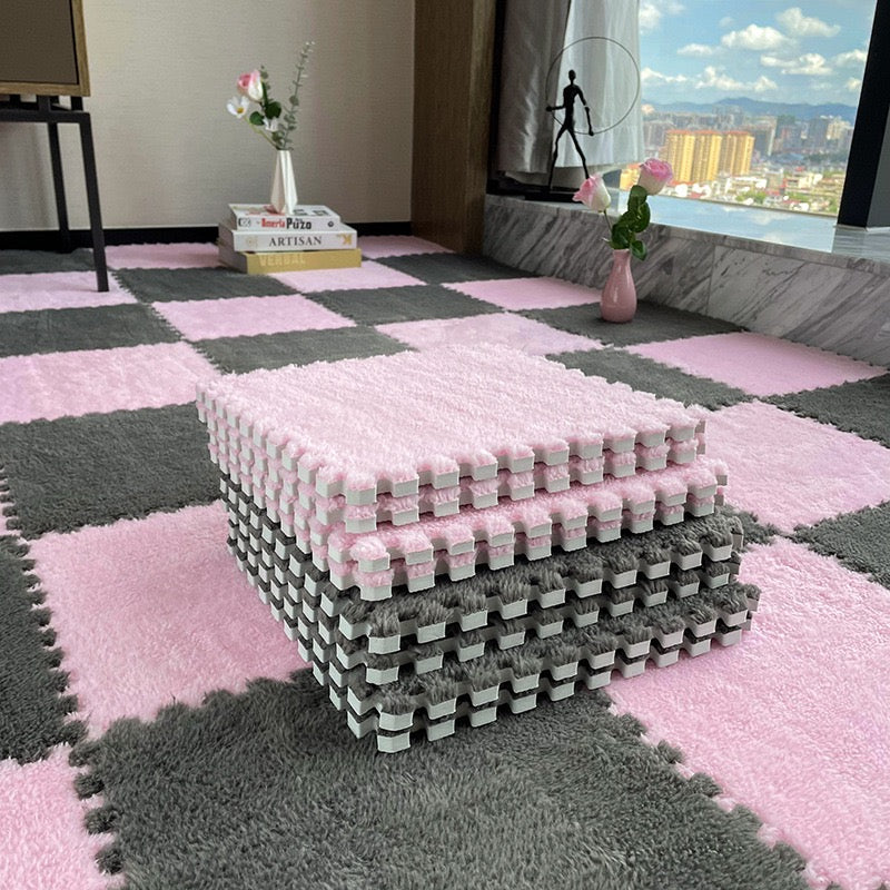 柔軟絨毛拼接泡沫地墊 4塊 Plush Foam Interlocking Floor Tiles 4 pieces