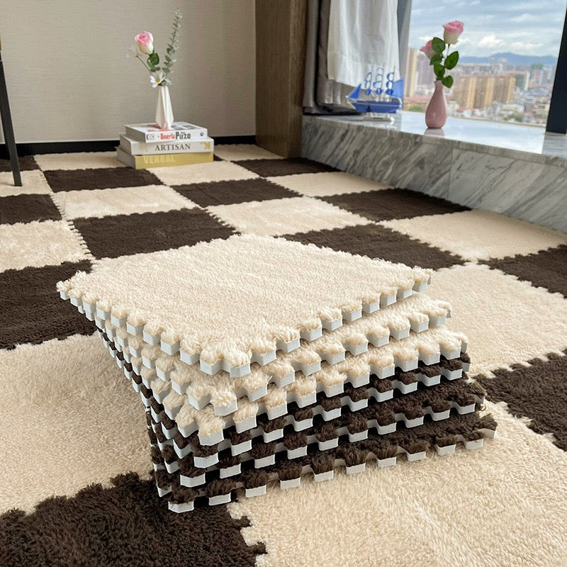柔軟絨毛拼接泡沫地墊 4塊 Plush Foam Interlocking Floor Tiles 4 pieces