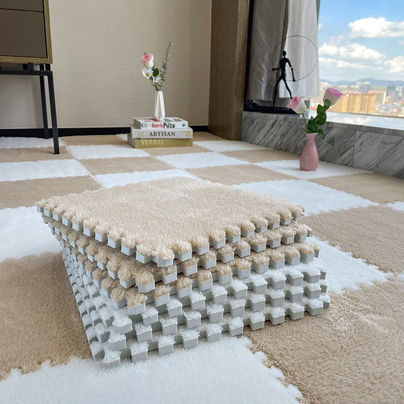 柔軟絨毛拼接泡沫地墊 4塊 Plush Foam Interlocking Floor Tiles 4 pieces