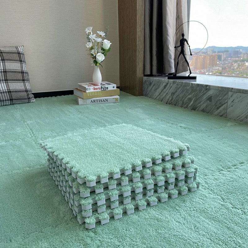 柔軟絨毛拼接泡沫地墊 4塊 Plush Foam Interlocking Floor Tiles 4 pieces