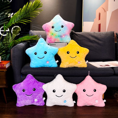 七彩發光五角星毛絨抱枕 Colorful Glowing Star Plush Pillow