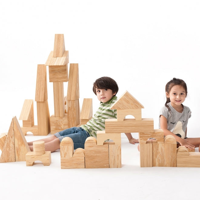 Weplay 軟質木紋積木8cm-56件 Soft Woodgrain Blocks 8cm-56pc