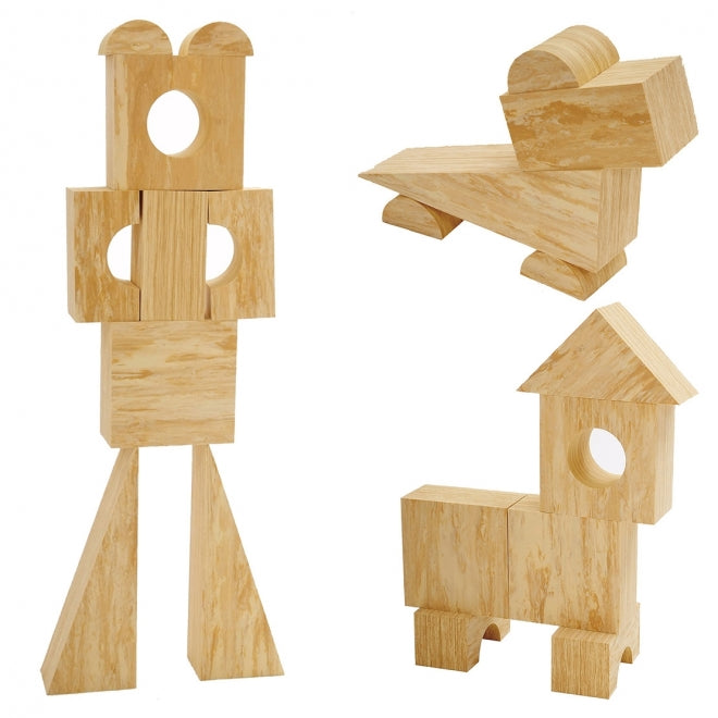 Weplay 軟質木紋積木8cm-56件 Soft Woodgrain Blocks 8cm-56pc