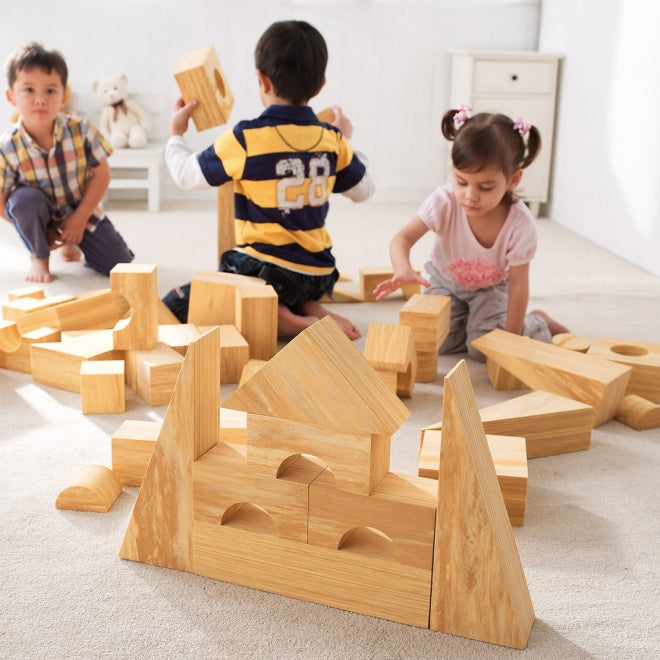 Weplay 軟質木紋積木8cm-56件 Soft Woodgrain Blocks 8cm-56pc