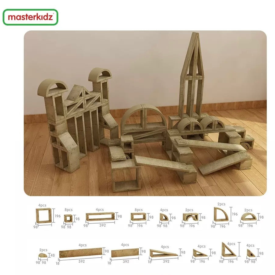Masterkidz 戶外大型實木空心積木套裝 Outdoor Solid Wood Hollow Block Set