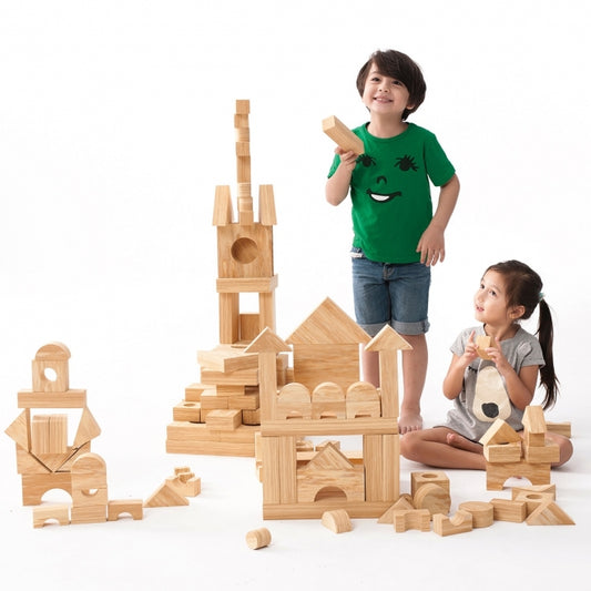 Weplay 軟質木紋積木4cm-152件 Soft Woodgrain Blocks 4cm-152pc