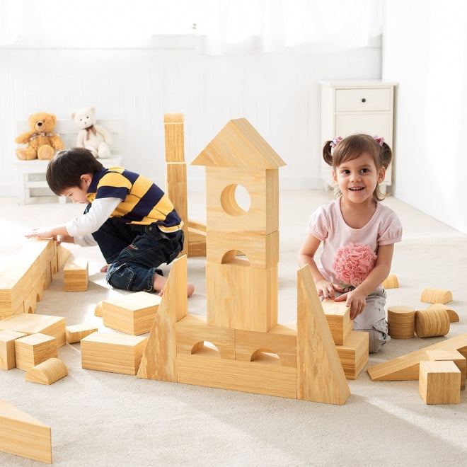 Weplay 軟質木紋積木8cm-56件 Soft Woodgrain Blocks 8cm-56pc