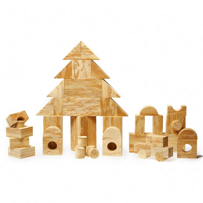 Weplay 軟質木紋積木4cm-68件 Soft Woodgrain Blocks 4cm-68pc