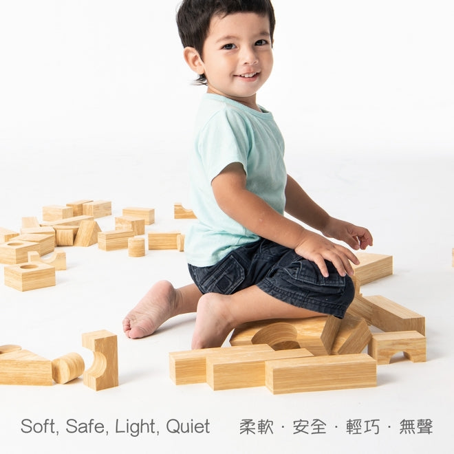 Weplay 軟質木紋積木4cm-68件 Soft Woodgrain Blocks 4cm-68pc
