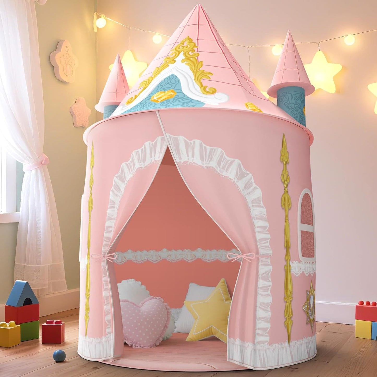 兒童室內城堡遊戲帳篷（冰雪藍 / 公主粉）Children's Magical Castle Playhouse