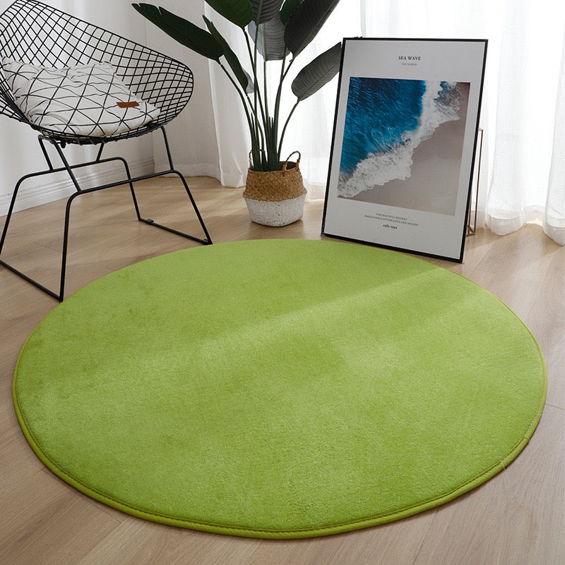 純色圓形地毯 Solid Color Round Area Rug