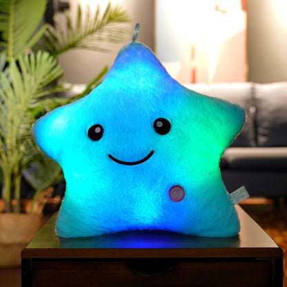 七彩發光五角星毛絨抱枕 Colorful Glowing Star Plush Pillow