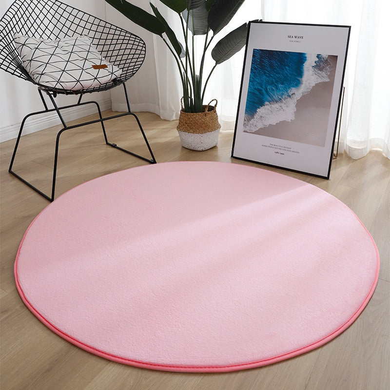 純色圓形地毯 Solid Color Round Area Rug