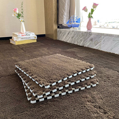 柔軟絨毛拼接泡沫地墊 4塊 Plush Foam Interlocking Floor Tiles 4 pieces