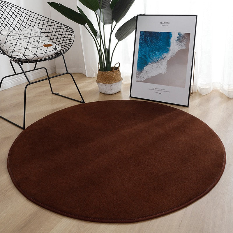 純色圓形地毯 Solid Color Round Area Rug