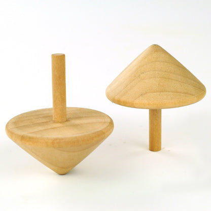 經典硬實木原木陀螺 (5入組）Classic Solid Wood Spinning Tops (5-Pack）