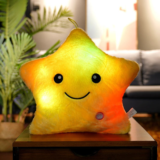 七彩發光五角星毛絨抱枕 Colorful Glowing Star Plush Pillow