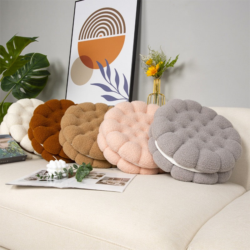 仿真餅乾羊羔絨抱枕 Style Cookie Plush Seat Cushion