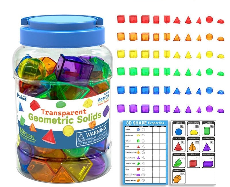 罐裝立體幾何蒙特梭利教具 Montessori Geometric Solids Set
