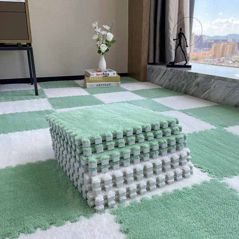 柔軟絨毛拼接泡沫地墊 4塊 Plush Foam Interlocking Floor Tiles 4 pieces