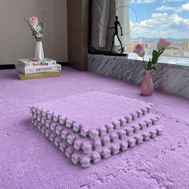 柔軟絨毛拼接泡沫地墊 4塊 Plush Foam Interlocking Floor Tiles 4 pieces