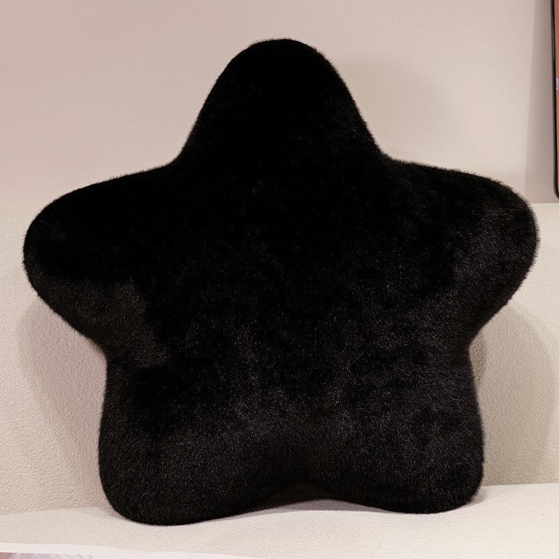 星形仿兔毛抱枕 Star-Shaped Faux Rabbit Fur Pillow
