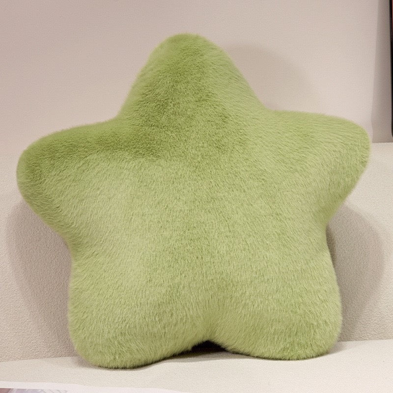 星形仿兔毛抱枕 Star-Shaped Faux Rabbit Fur Pillow