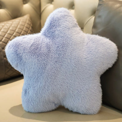 星形仿兔毛抱枕 Star-Shaped Faux Rabbit Fur Pillow